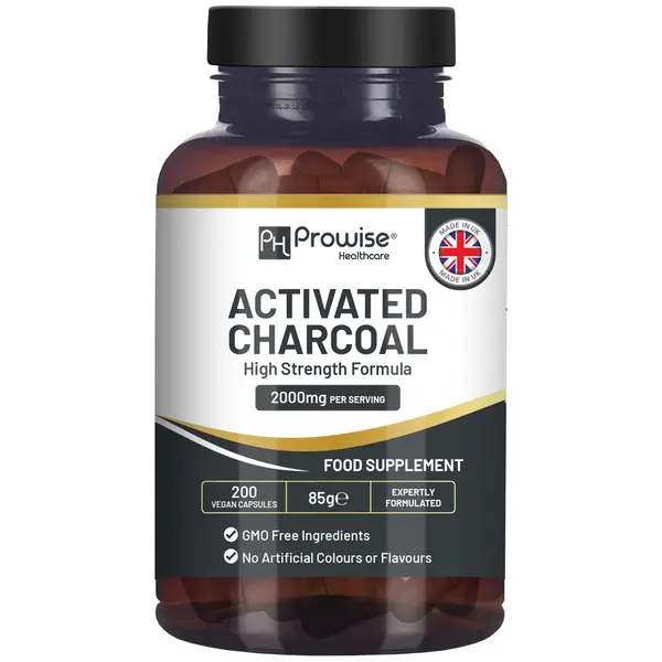 Prowise Activated Charcoal Capsules - 200 High Strength Vegan Capsules- 2000mg per serving