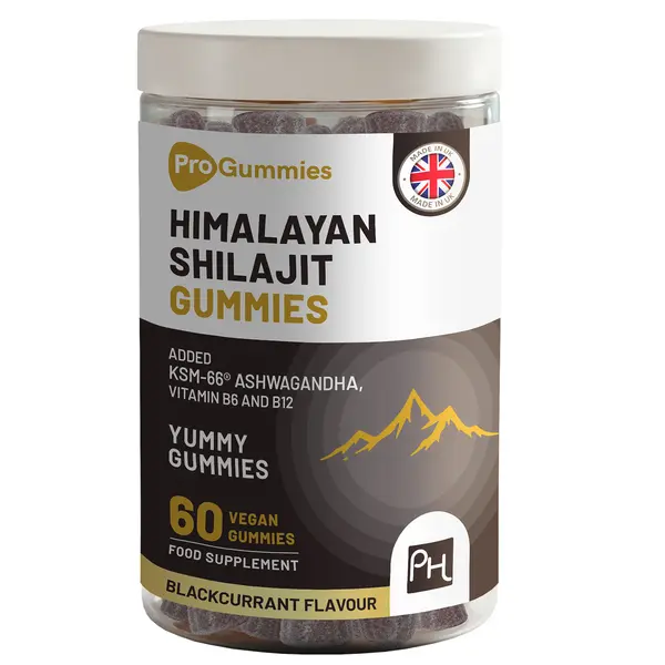 Prowise Himalayan Shilajit Gummies 3000mg with KSM-66 Ashwagandha, Vitamin B6 & B12 - 60 Vegan Gummies