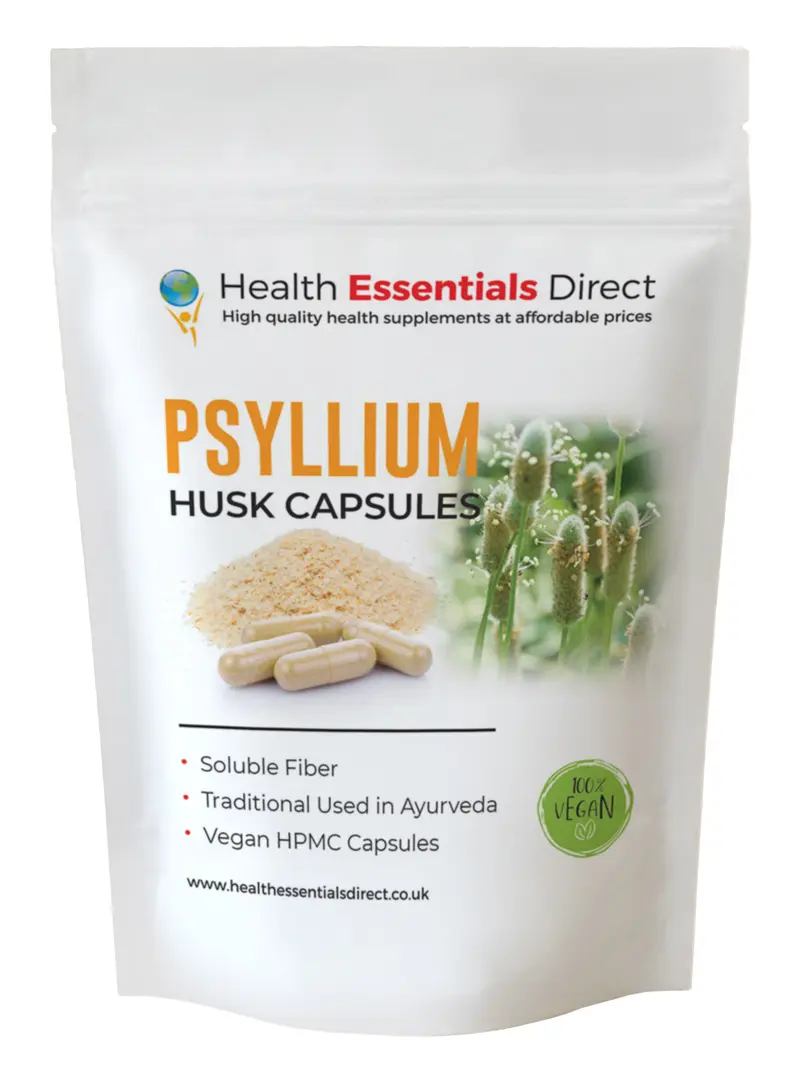 Psyllium Husk Capsules 800mg (Soluble Fibre, Prebiotic)