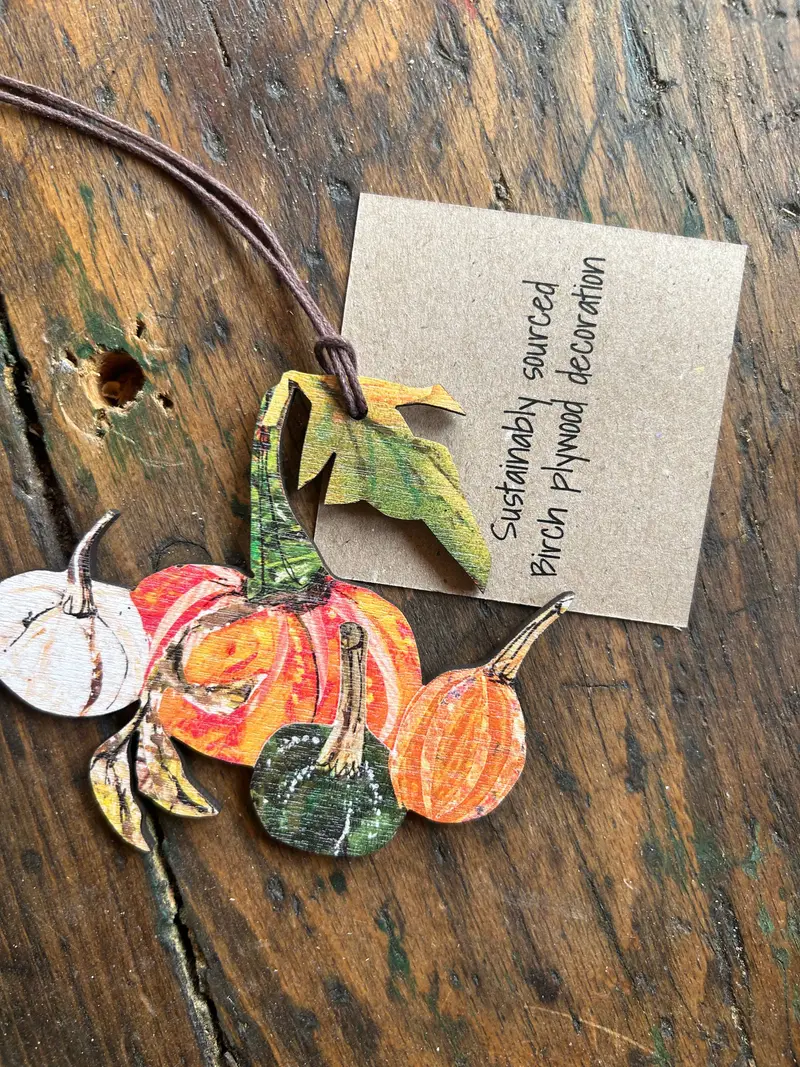 Pumpkin birch plywood decoration