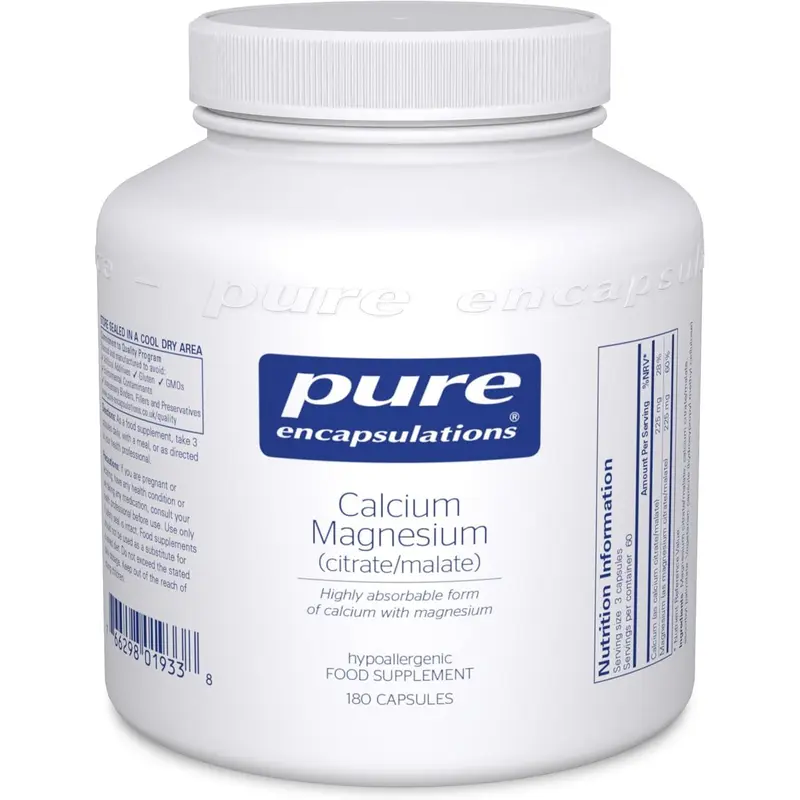 Pure Encapsulations Calcium Magnesium Citrate Malate 180 Capsules