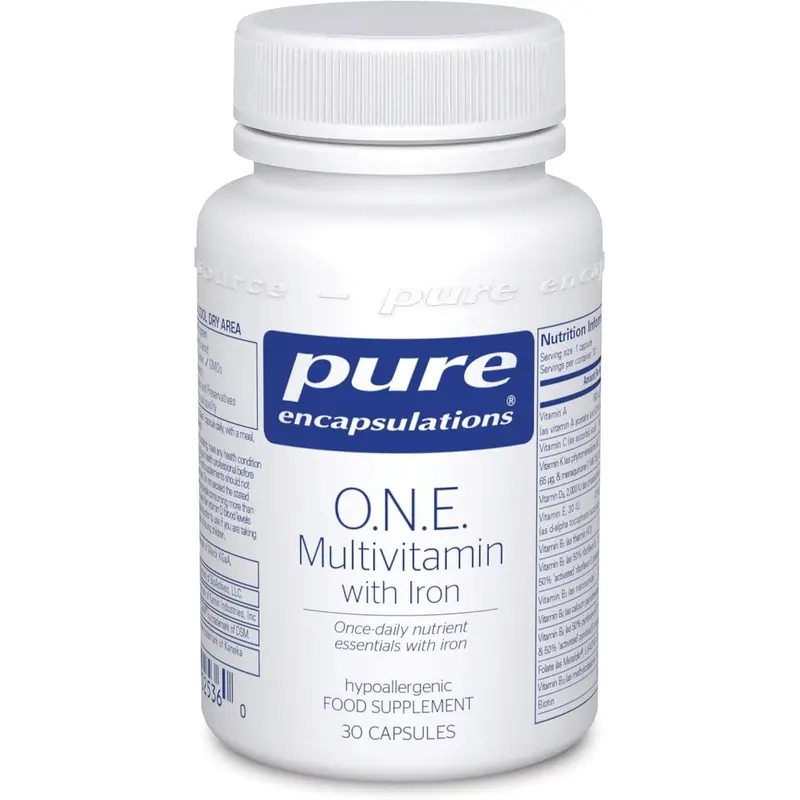 Pure Encapsulations O.N.E. Multivitamin with Iron 30 Capsules