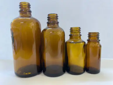 Quality Amber Glass Bottle With Lid & Dropper Combo - 10ml, 25,50ml & 100ml for Aromatherapy blends, makeup & Pharmaceuticals - Quantity 1