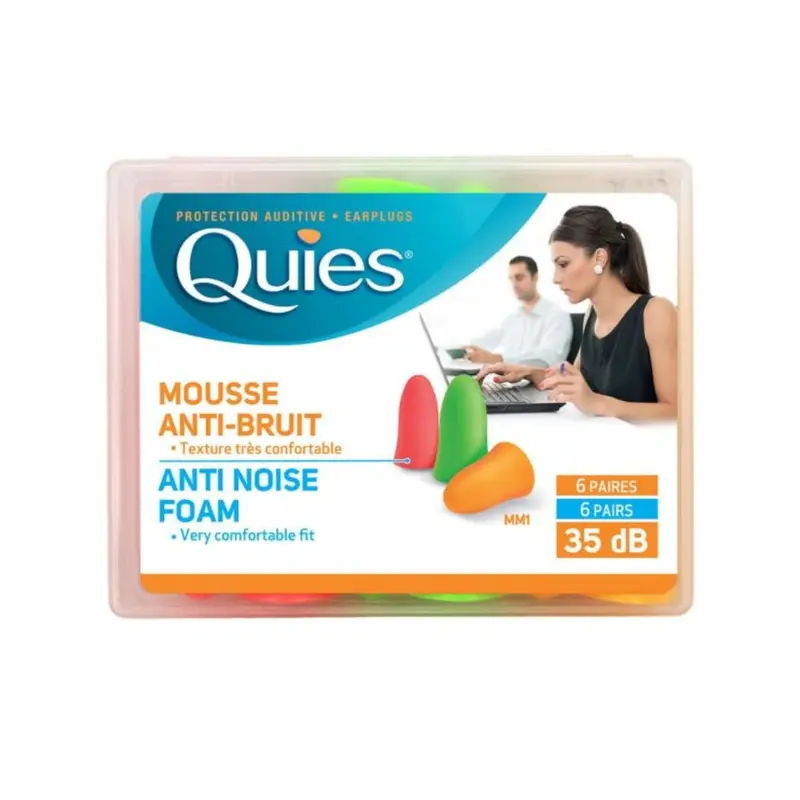 Quies Earplugs Anti Noise Foam 6 Pairs