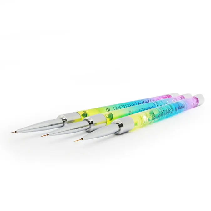 Rainbow Fine Detailer Brushes (3 Brushes) by Glitterbels