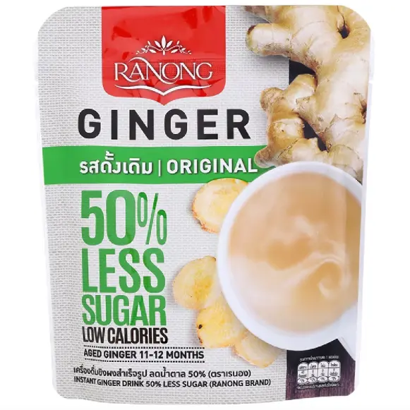Ranong - Ginger Tea Orginal, 50% Less Sugar, Low Calories 100g.