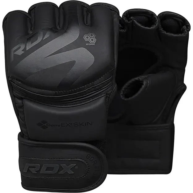 RDX F15 Noir MMA Training Gloves - GRAPPLING GLOVE F15 MATTE BLACK