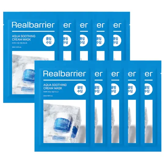 Real Barrier - Realbarrier Aqua Soothing Cream Mask 30ml. (Pack of 10)