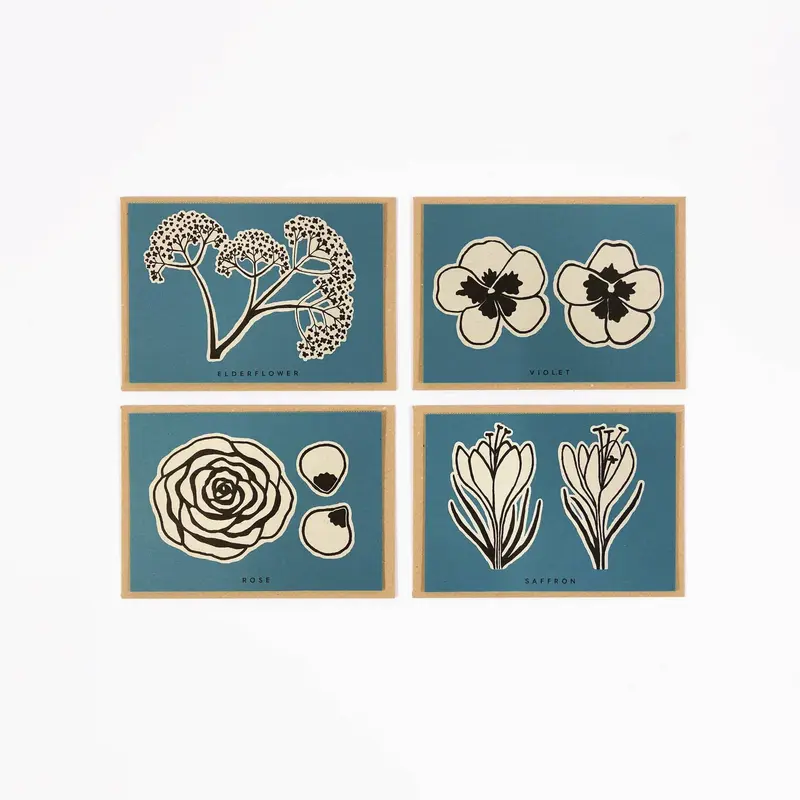 Recipe Notecard Pack (x4) -Flower
