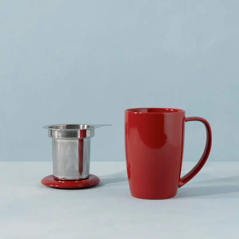 Red Tea Mug with Infuser