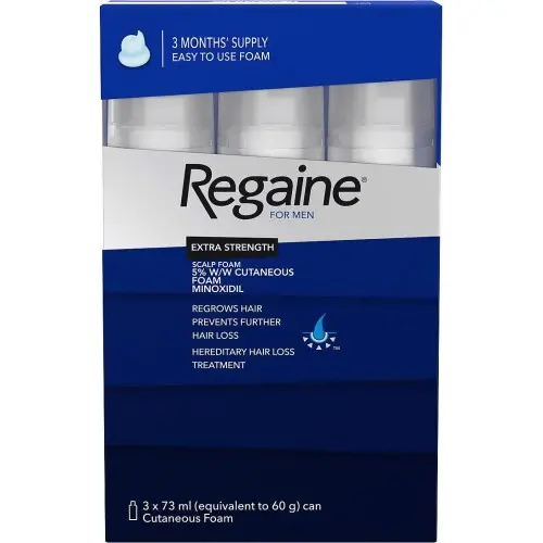Regaine for Men Extra Strength Scalp Foam 5% 3 x 73ml