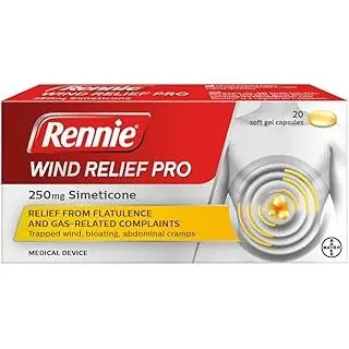 Rennie Wind Relief Pro 250mg Soft Gel Capsules - Pack of 20