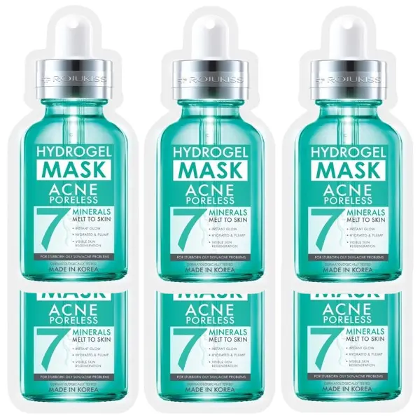 Rojukiss - Acne Poreless Hydrogel 7 Minerals Mask (Pack of 6)