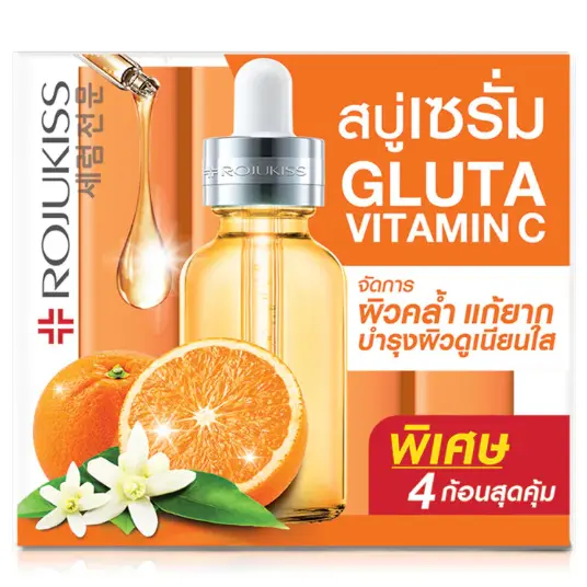 Rojukiss - Gluta-Vit C Poreless Serum Soap 30g. (Pack of 4)
