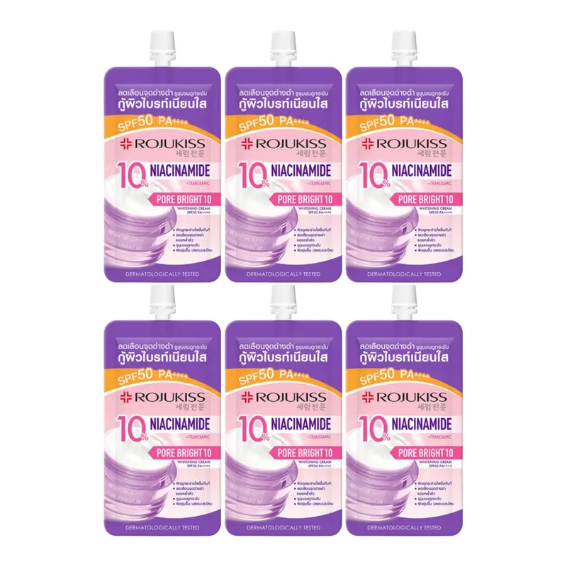 Rojukiss - Porebright10 Whitening Cream SPF50+ PA++++ 8ml. (Pack of 6)
