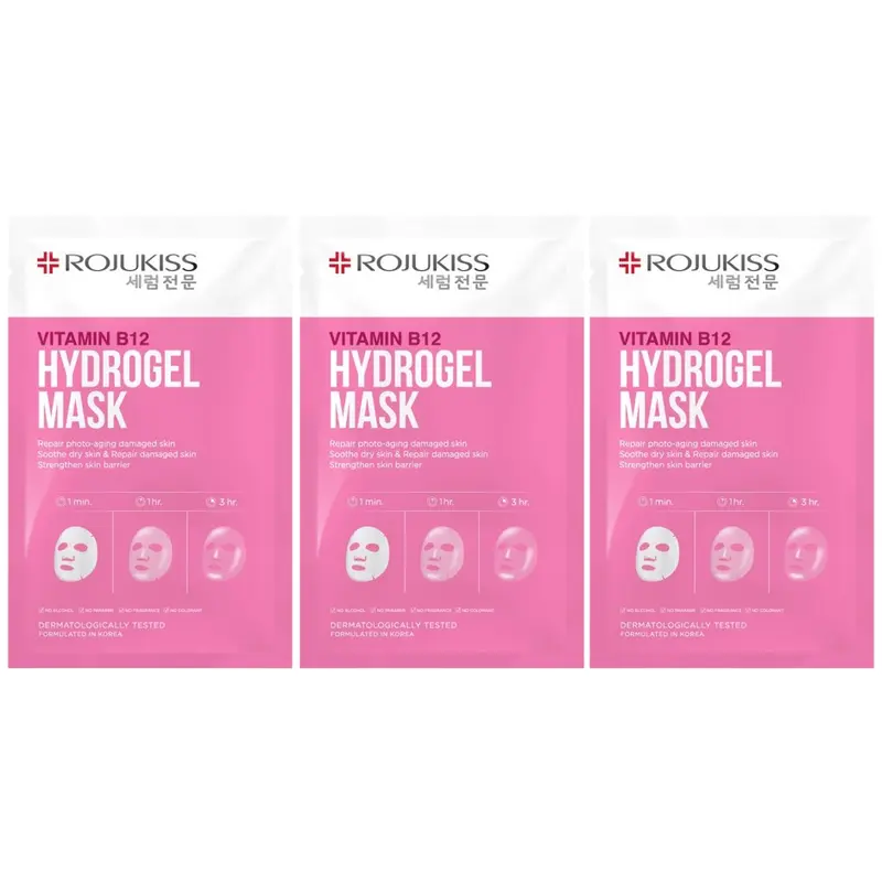 Rojukiss - Vitamin B12 Hydrogel Mask (Pack of 3)