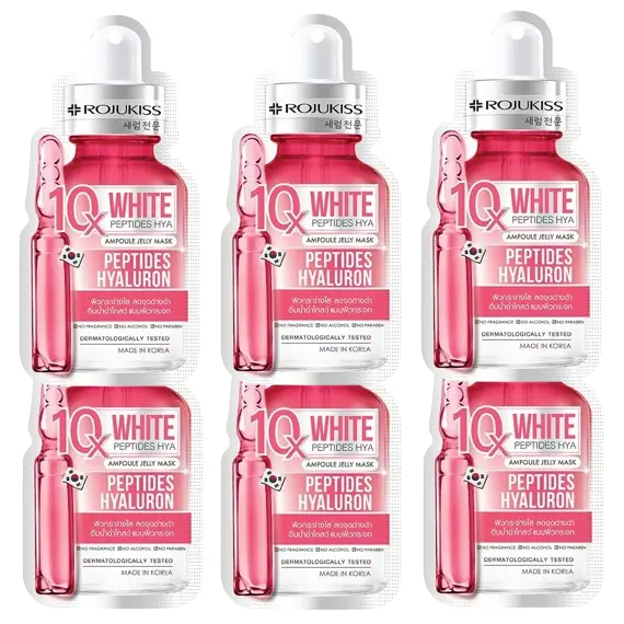 Rojukiss - White Peptide Hya 10X Peptides Hyaluron Ampoule Jelly Mask (Pack of 6)