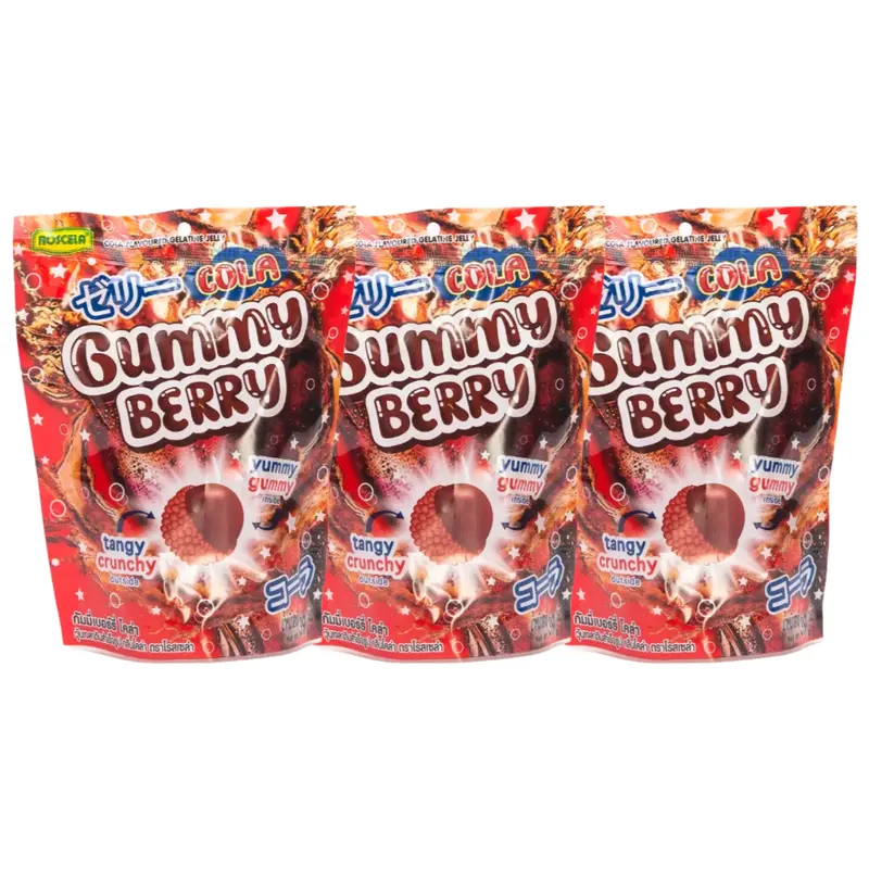 Roscela - Gummy Berry Cola Flavor 39g. (Pack of 3)