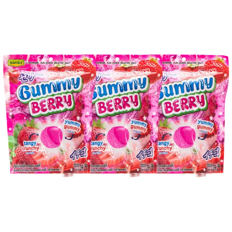 Roscela - Strawberry Gummy Berry 39g. (Pack of 3)