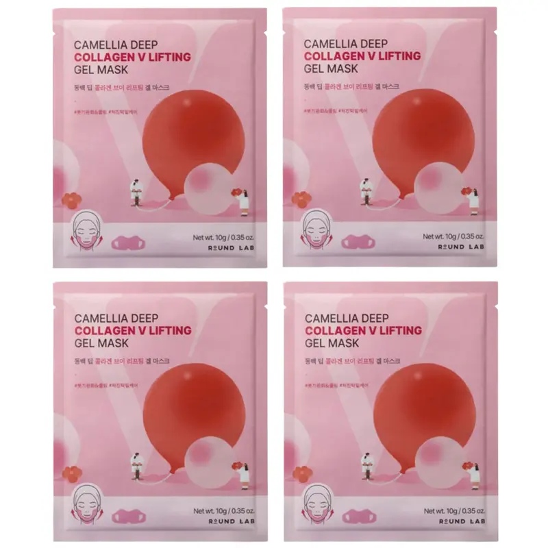 Round Lab - Camellia Deep Collagen V Lifting Gel Mask 34g. (Pack of 4)