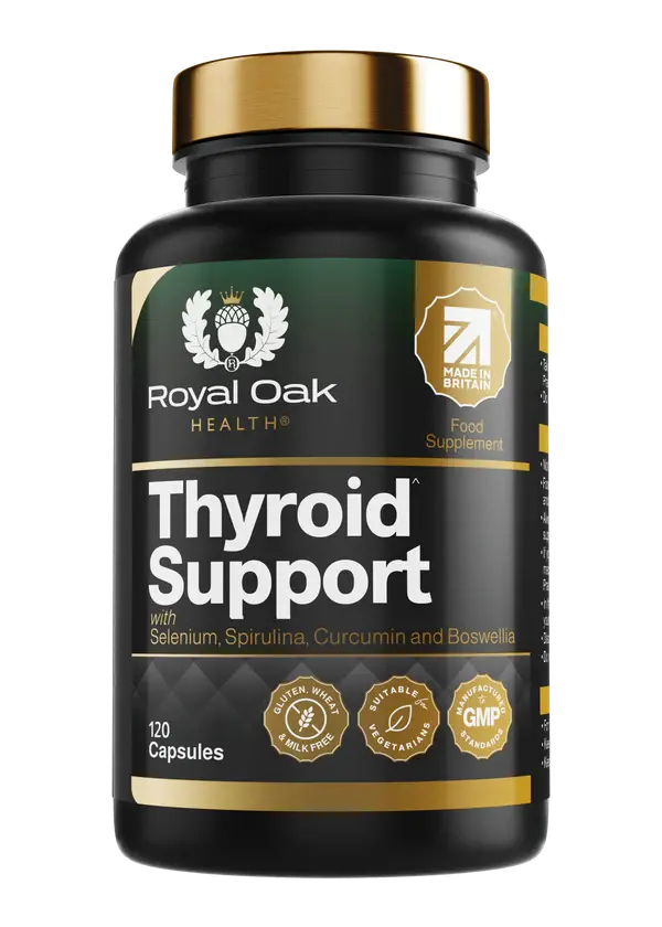 Royal Oak Health Thyroid Support with Selenium, Spirulina, Curcumin & Boswellia - 120 Capsules