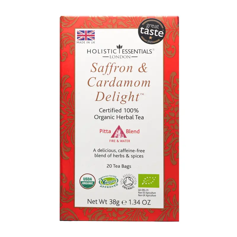 Saffron & Cardamom Delight™ Organic Herbal Tea - Pitta Blend