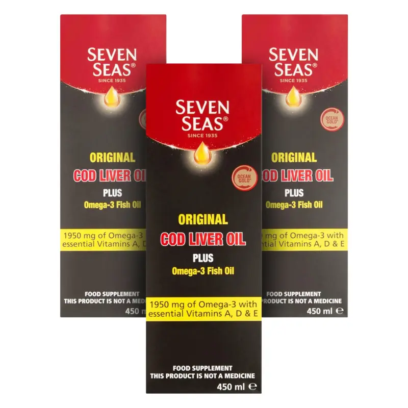 Seven Seas Cod Liver Oil Liquid With Omega-3- Triple Pack