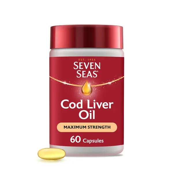 Seven Seas Cod Liver Oil Max Strength Omega-3 Fish Oil & Vitamin D 60 Capsules
