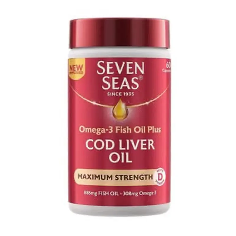 Seven Seas Cod Liver Oil Maximum Strength – 60 Capsules