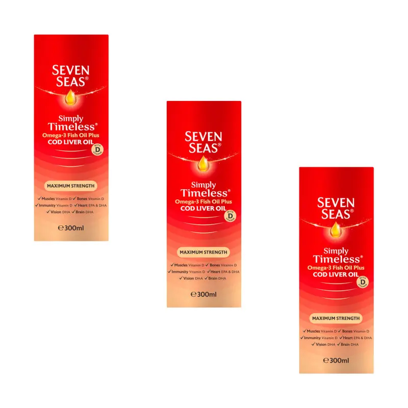 Seven Seas Cod Liver Oil Maximum Strength Liquid Triple Pack