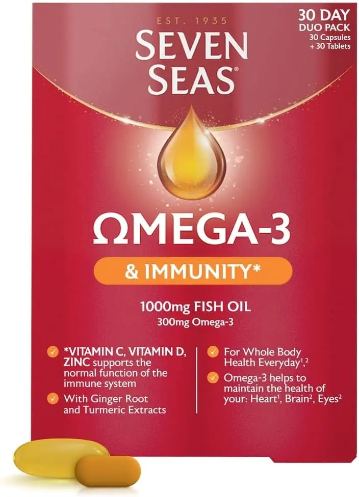 Seven Seas Omega 3 Fish Oil Immunity Duo Pack 30 Capsules 30 Tablets