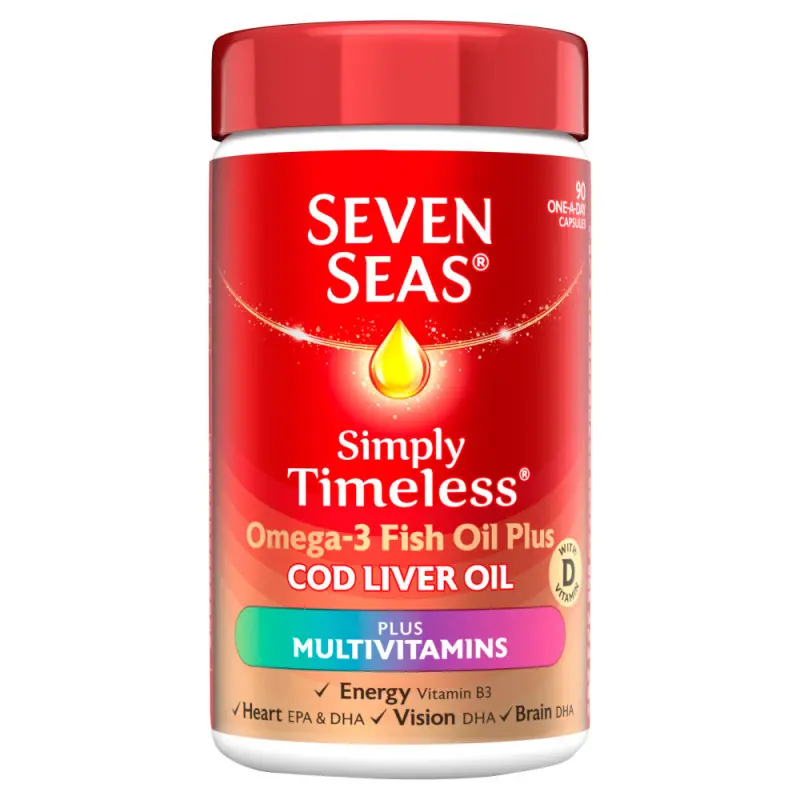 Seven Seas Simply Timeless Cod Liver Oil Plus Multivitamin Capsules