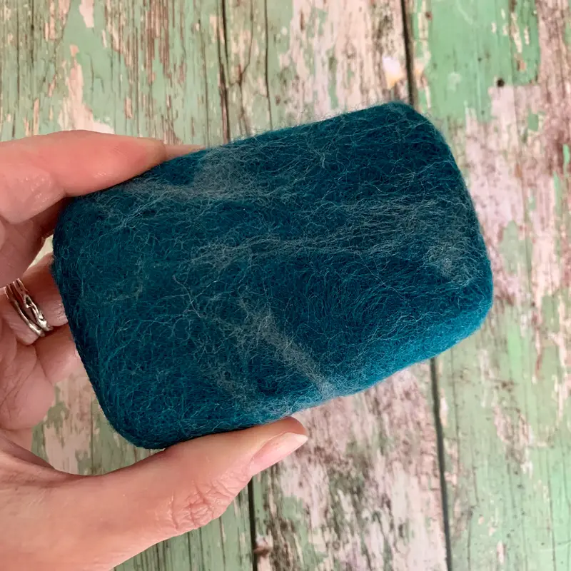 Shetland Wool Felted Soap - Blue