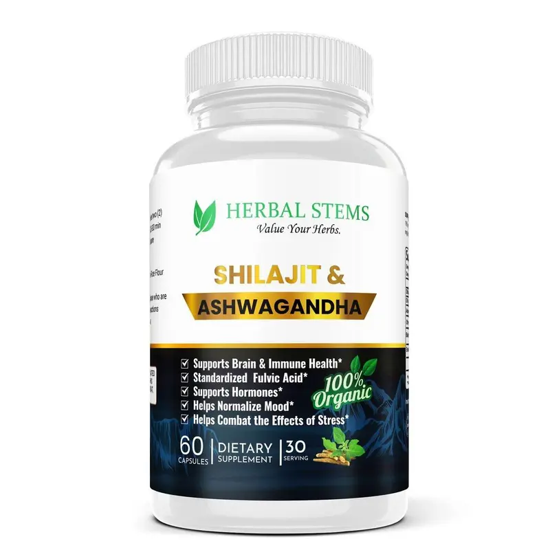 Shilajit & Ashwagandha Complex | 60 Vegan Capsules | Ultimate Vitality & Stress Support