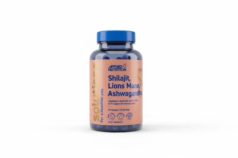 Shilajit, Lion’s Mane & Ashwagandha Capsules – Adaptogenic Blend with Vitamin B6 | 60 Capsules