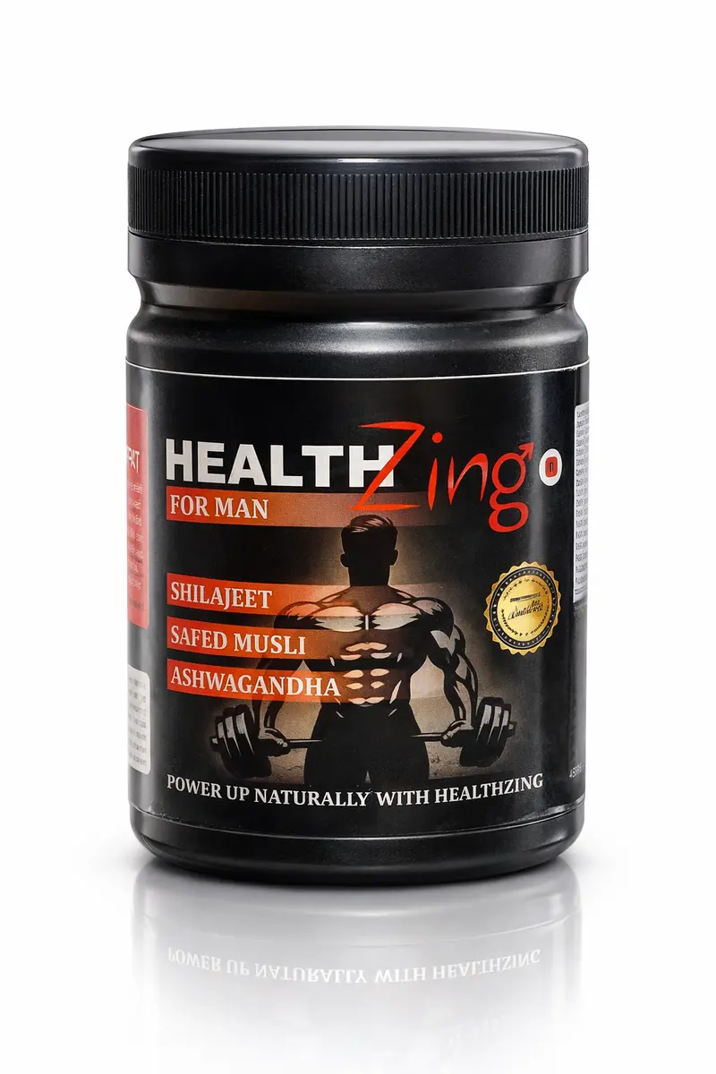 Shilajit, Safed Musli & Ashwagandha Power Formula 400g HealthZing-M Herbal Malt for Men health