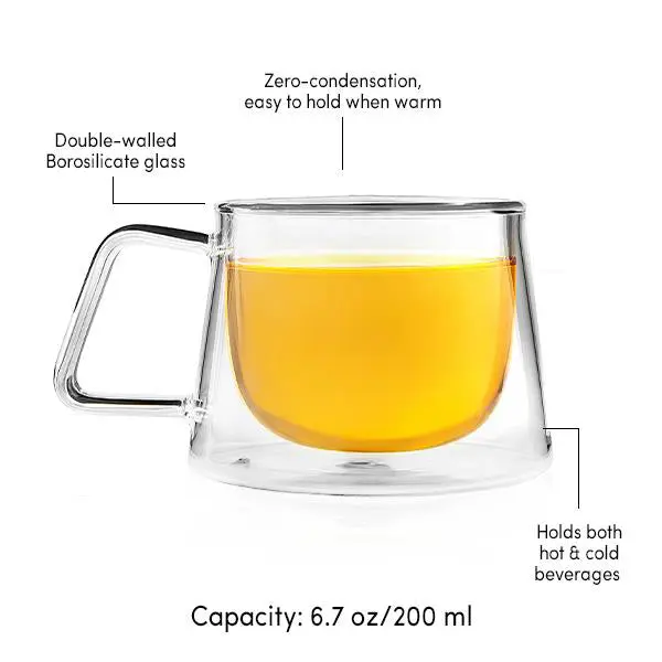Shimmer - Borosilicate Glass Double Walled Teacup
