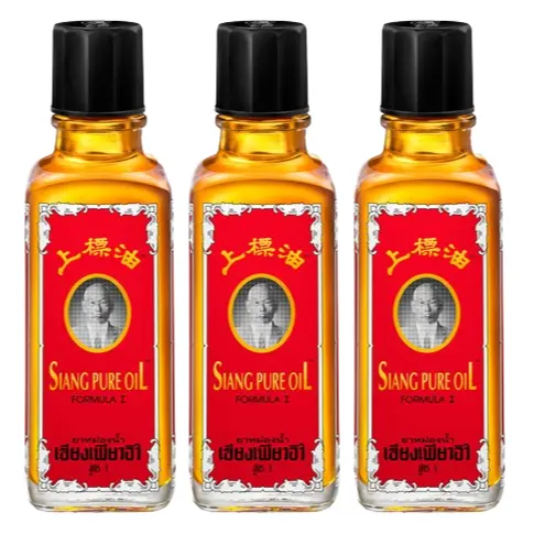 Siang Pure - Red Oil Formula 1 | Peppermint Menthol Aroma 25ml (Pack of 3)