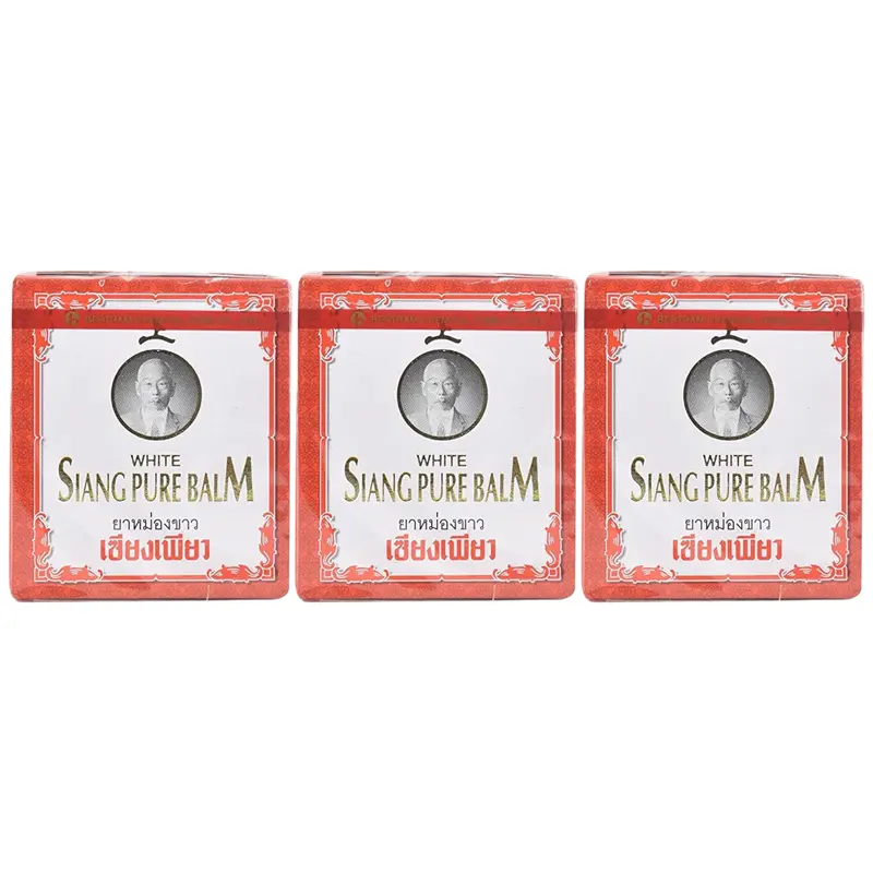 Siang Pure - Wite Balm for Massage 12 g. (Pack of 3) - Made in Thailand