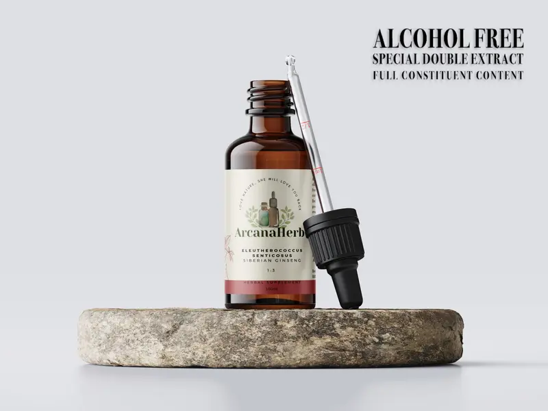Siberian Ginseng Alcohol Free Tincture. Eleutherococus 1