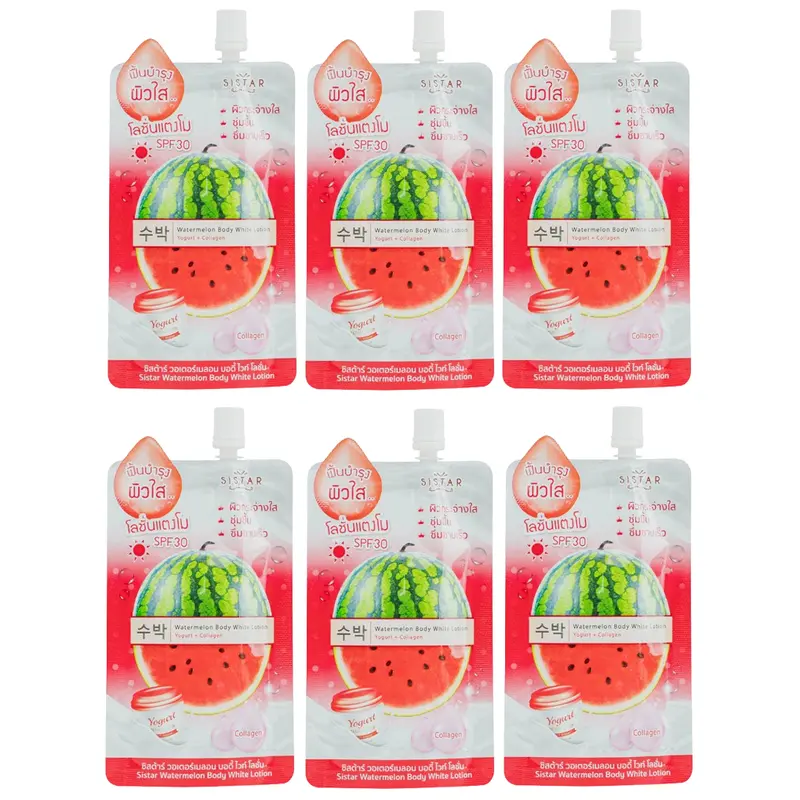 Sistar - Watermelon Body White Lotion 40g. (Pack of 6)