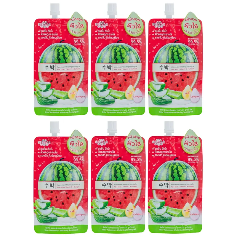 Sistar - Watermelon Whitening Soothing Gel 40g. (Pack of 6)