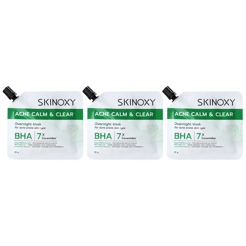 Skinoxy - Acne Calm & Clear Overnight Mask 25g. (Pack of 3)