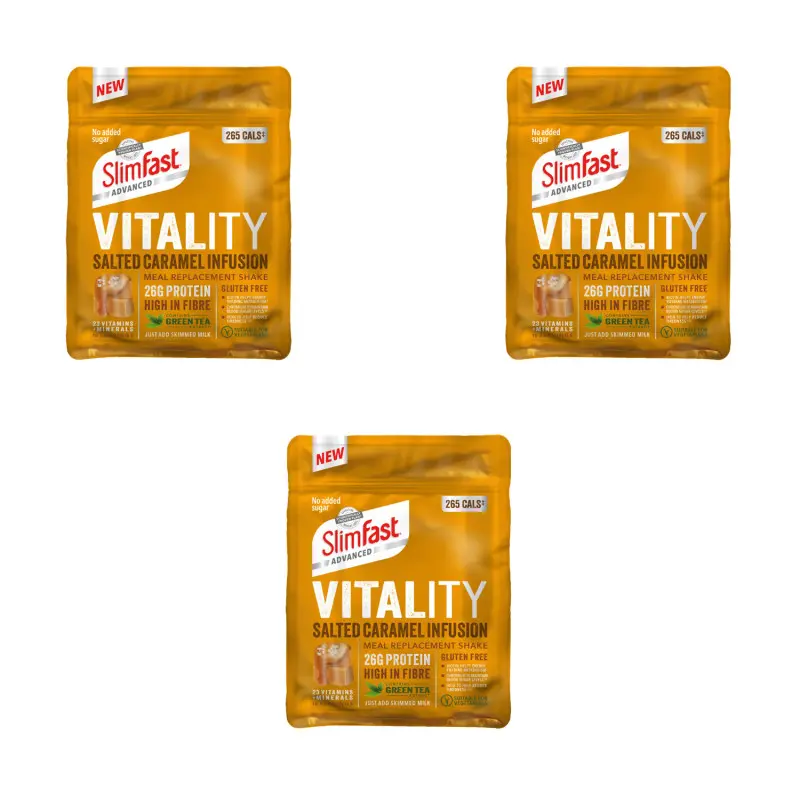 SlimFast Advanced Vitality Salted Caramel Infusion Triple Pack