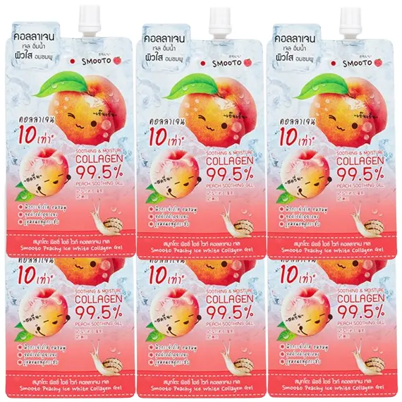 Smooto - Peachy Ice White Collagen Gel 40g. (Pack of 6)