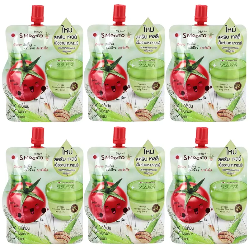 Smooto - Tomato Aloe Snail Jelly Scrub 50ml. (Pack of 6)