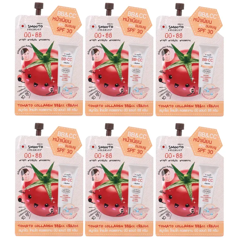 Smooto - Tomato Collagen BB & CC Cream 10g. (Pack of 6)