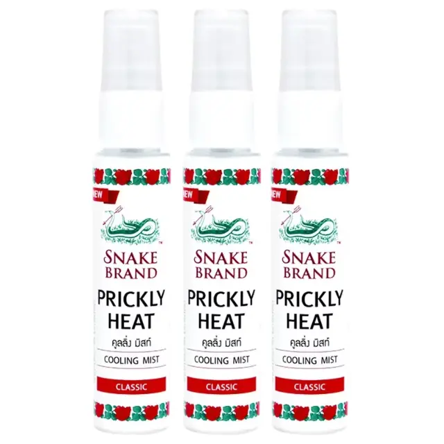 Snake Brand - Cooling Body Mist Spray - Prickly Heat - Classic 30ml. (pack of 3) - Made in Thailand