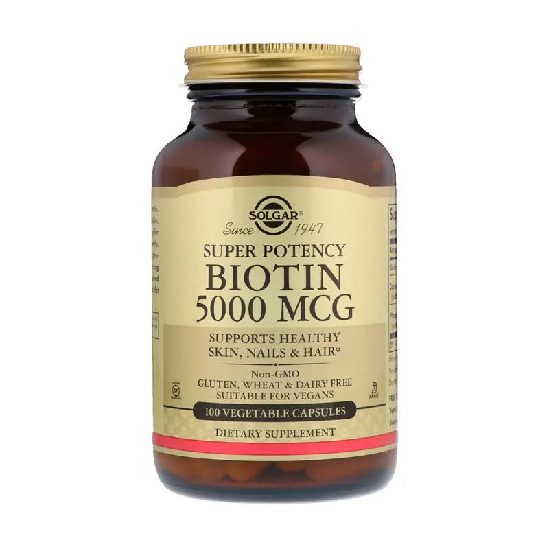 Solgar Biotin 5000 Mcg 100 Vegetable Capsules