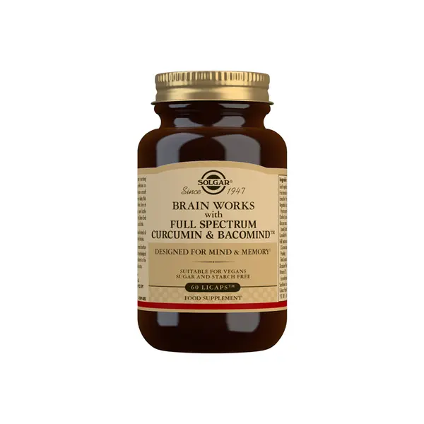 Solgar Brain Works with Full Spectrum Curcumin & BacoMind 60 Capsules